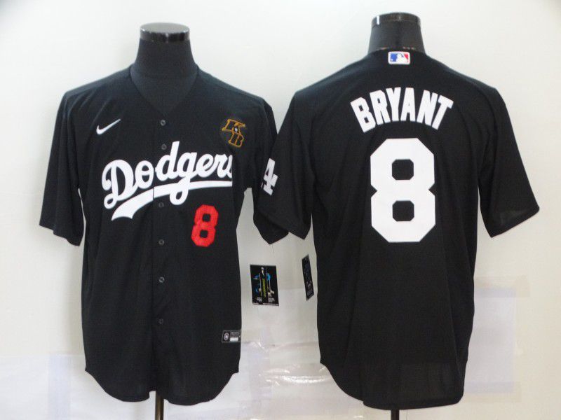 Men Los Angeles Dodgers 8 Bryant Black Nike Game MLB Jerseys1